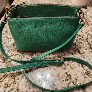 DIVINA FIRENZE Handbag, LILLA Leather Crossbody, Bright Green, Italy, Purse EUC